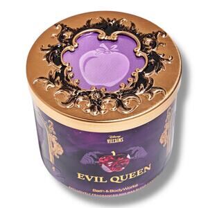 Bath & Body Works Disney Villains Evil Queen 3 Wick Candle Limited Ed Lid BBW